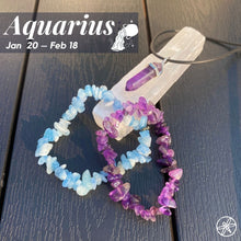 Aquarius Zodiac Crystal jewelry set