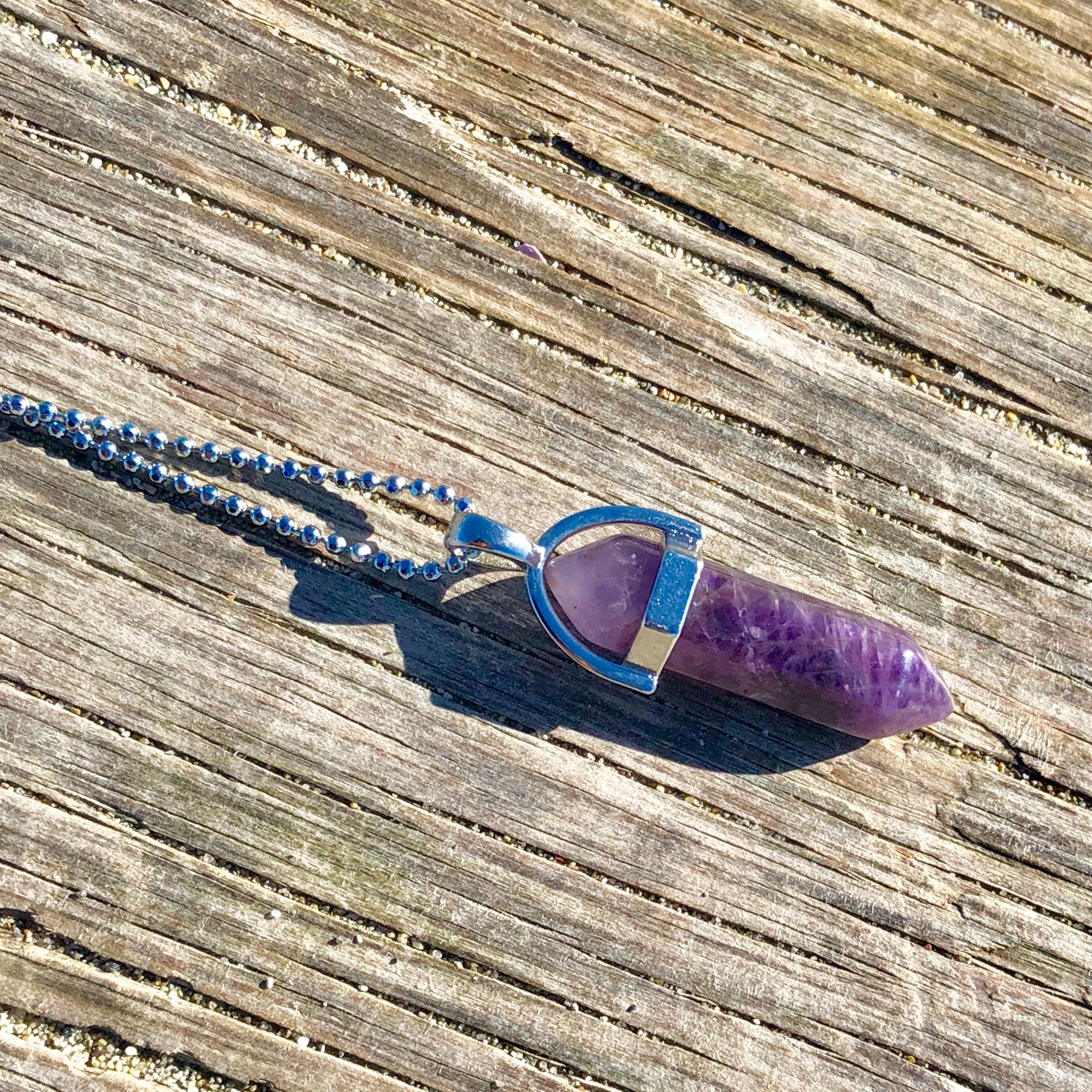 Amethyst Crystal Point Necklace