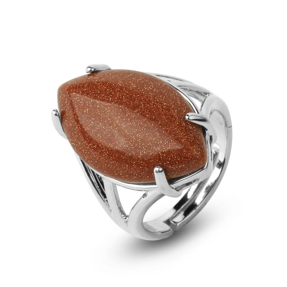Silver Crystal Rings, Quartz Healing Gemstone Birthstone Rings For Women  Opalite | eBay