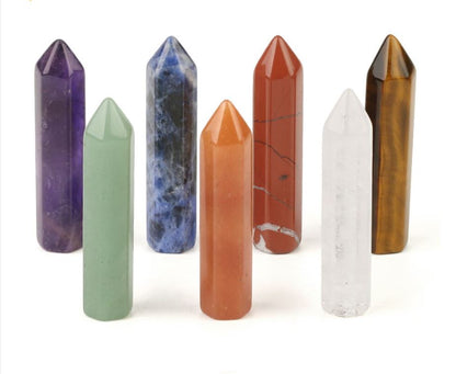 7 Chakras Crystal Points Set + Gift box