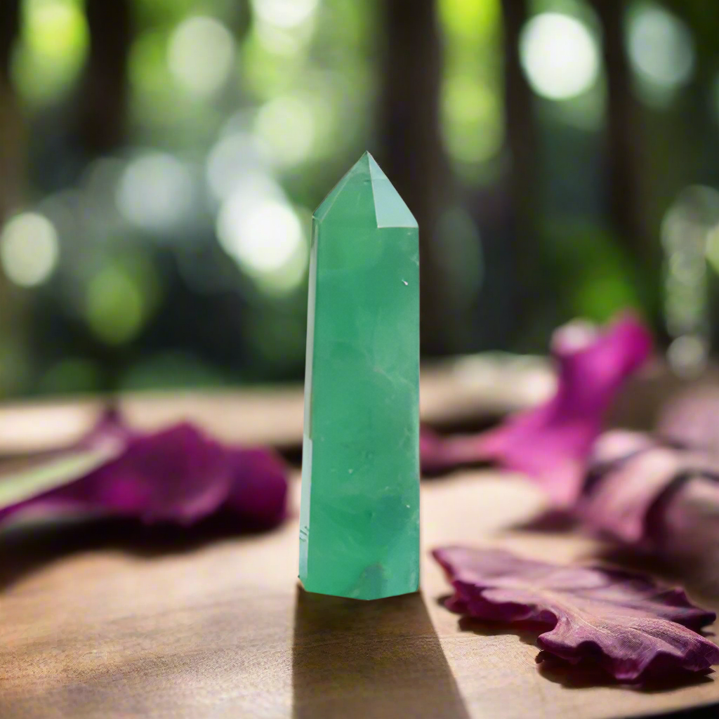Green Fluorite Crystal Point 8-9 cm