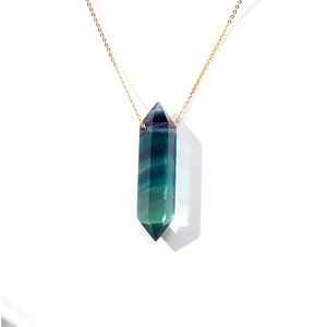 Premium Fluorite Crystal Necklace - Gold plated sterling silver