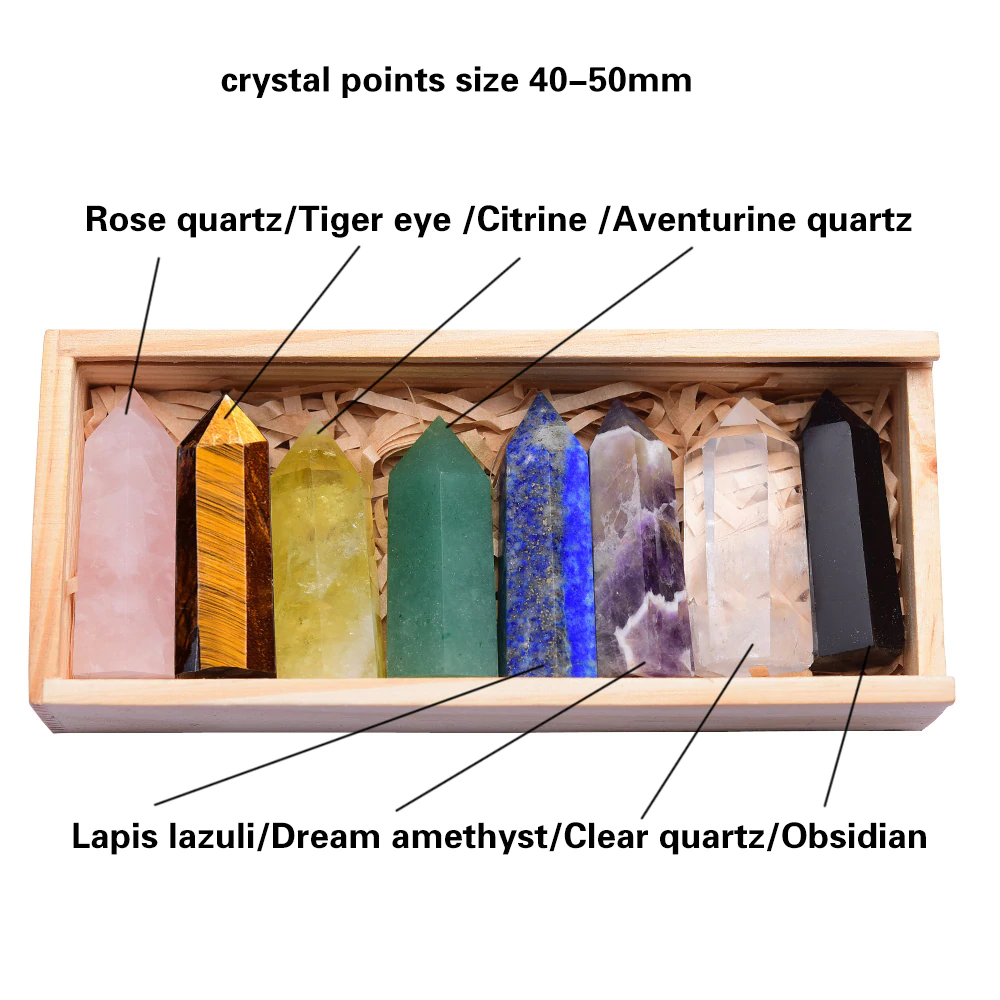 Colección de puntas de cristal arcoíris vol. I - 8 piezas 