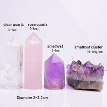 Serenity Dreams Crystal Point Set - Amethyst, Rose Quartz & Clear Quartz (4pc)