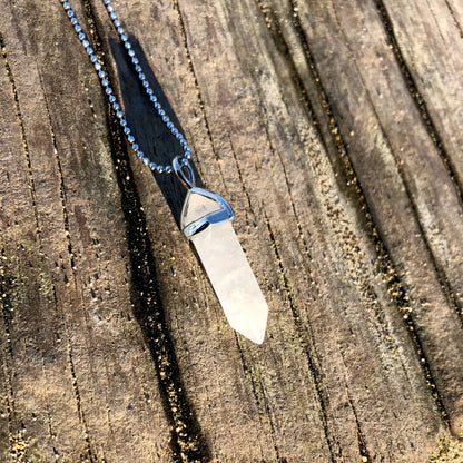 Clear Quartz Crystal Point Necklace