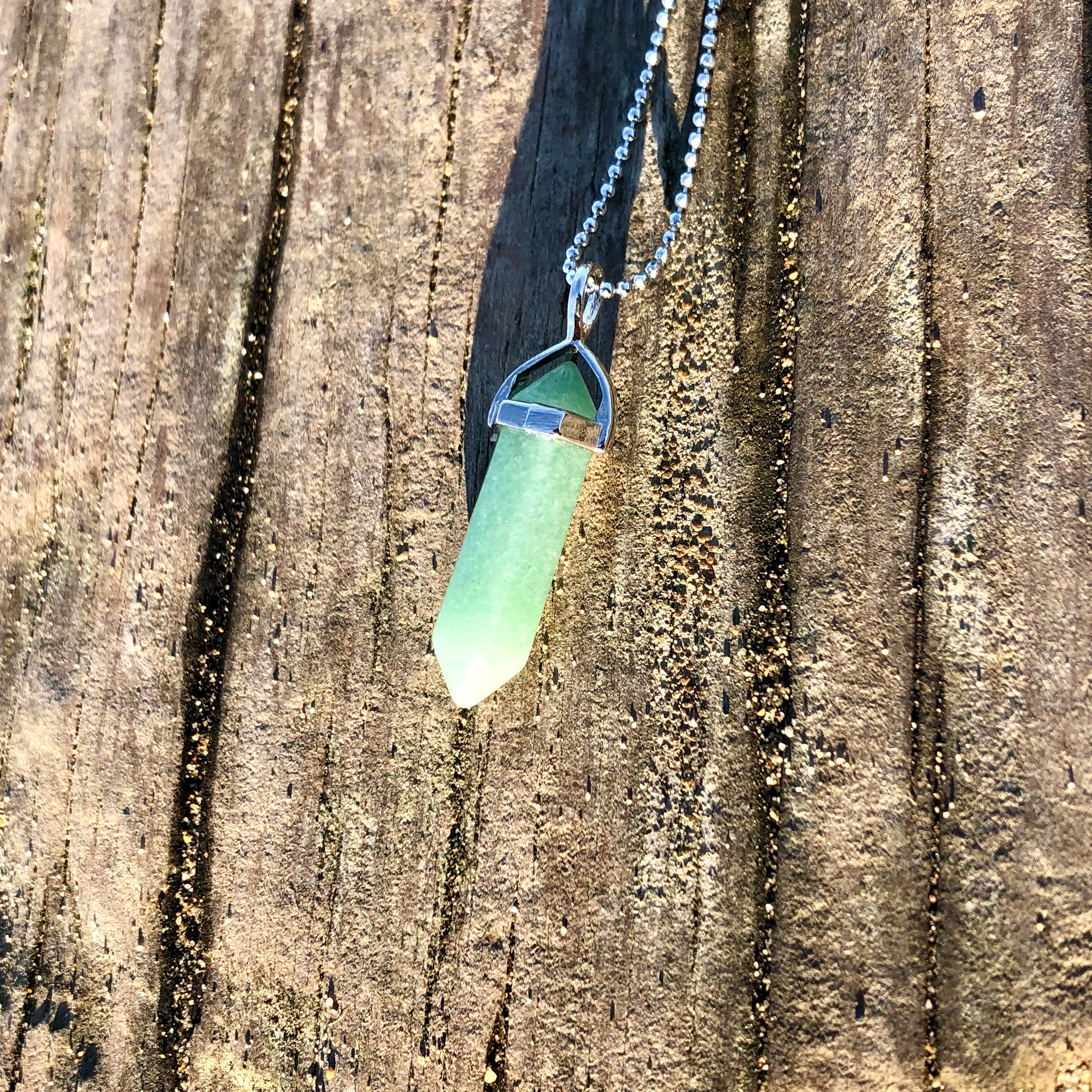Aventurine Crystal Point Necklace