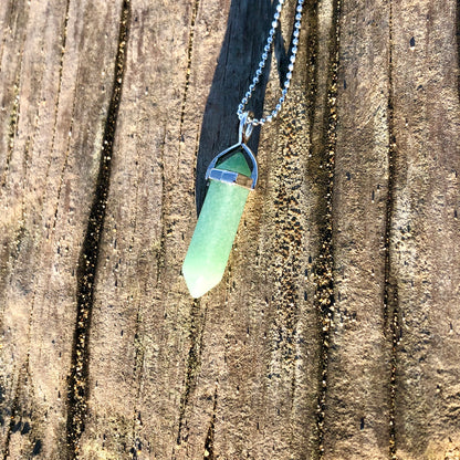 Aventurine Crystal Point Necklace