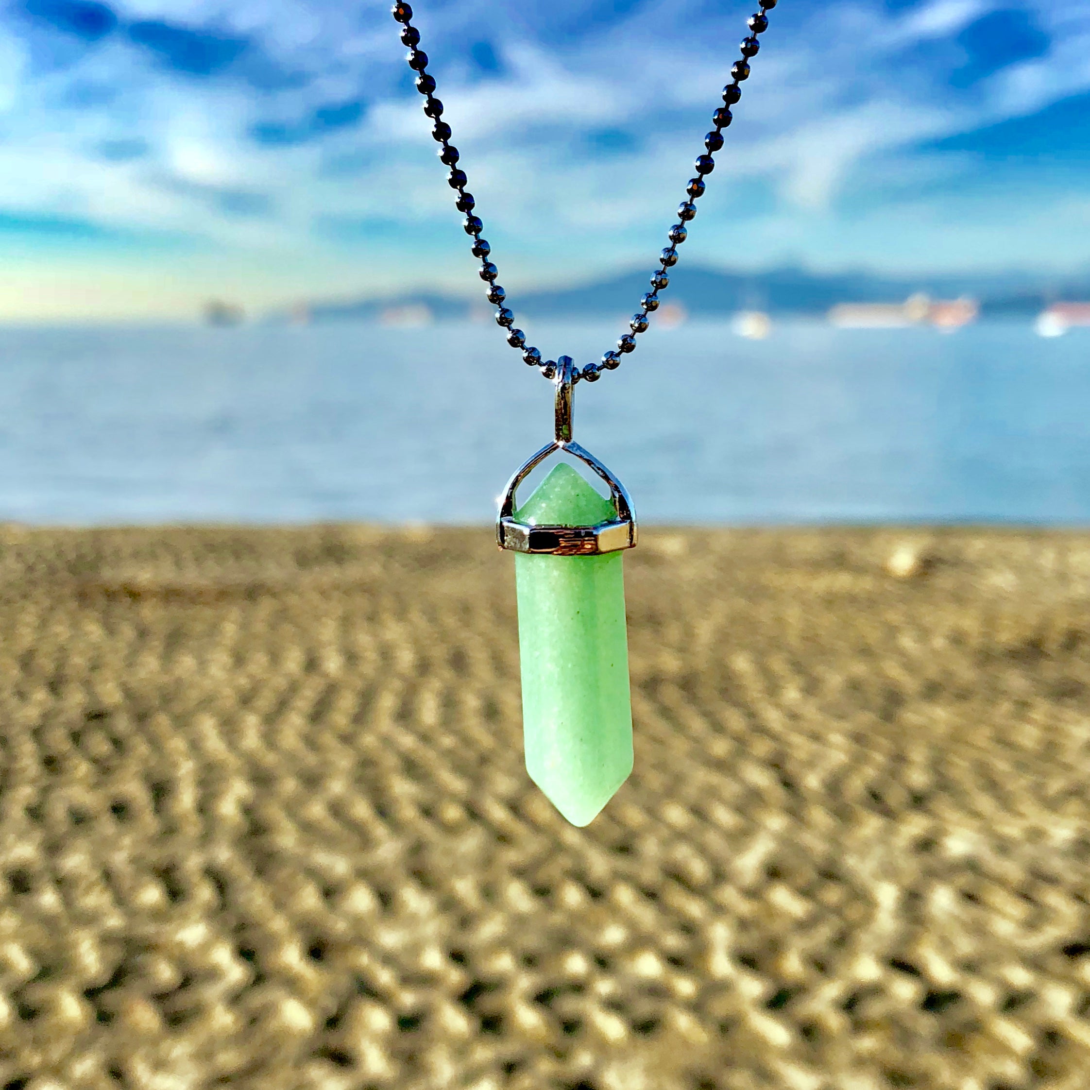 Aventurine Crystal Point Necklace