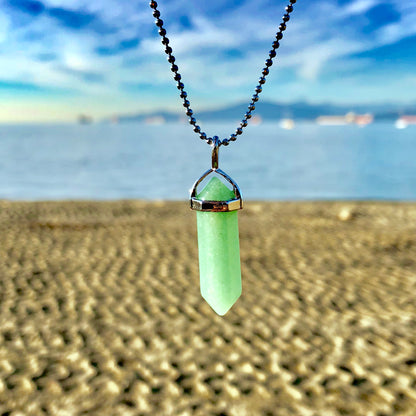Aventurine Crystal Point Necklace