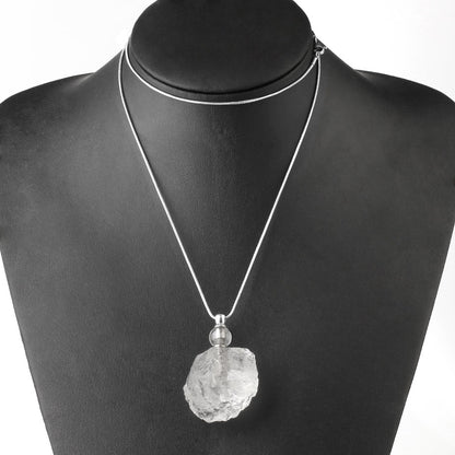 Collar de aceites esenciales de cristal: fluorita y cuarzo transparente 