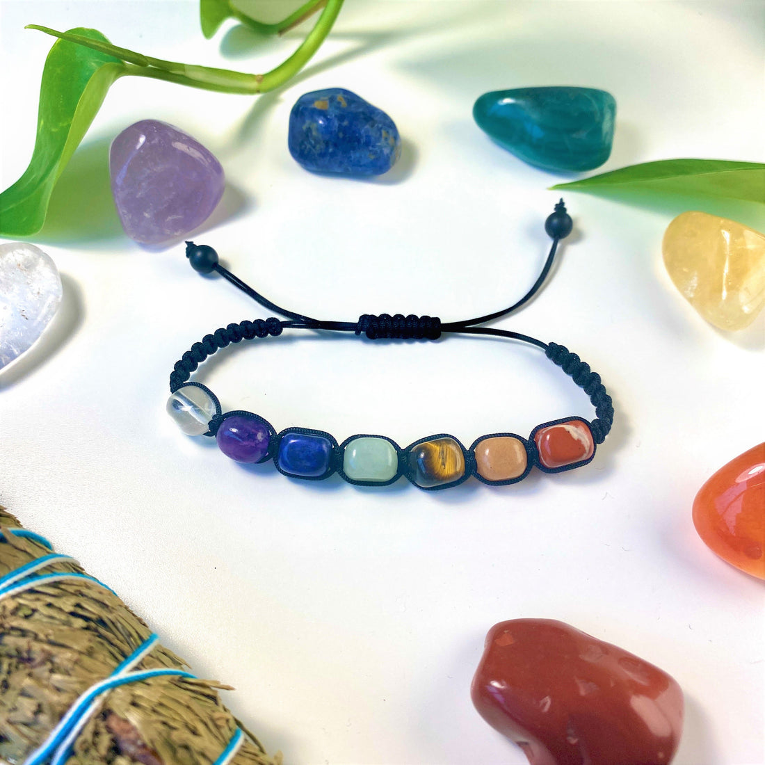 Empower - 7 Chakra Crystals Braided Bracelet