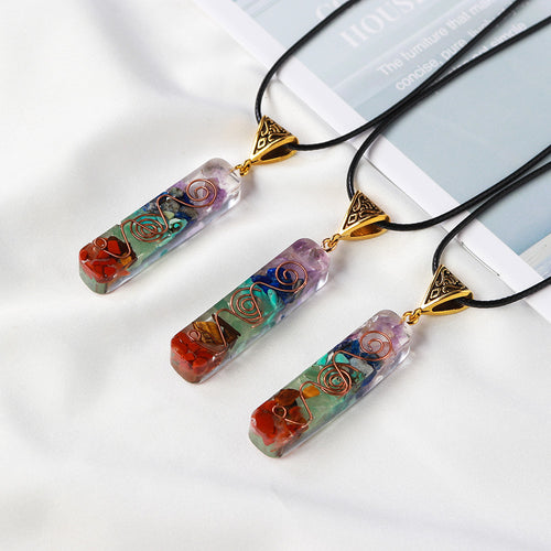 Orgone Energy Necklace -  7 Chakra Crystals