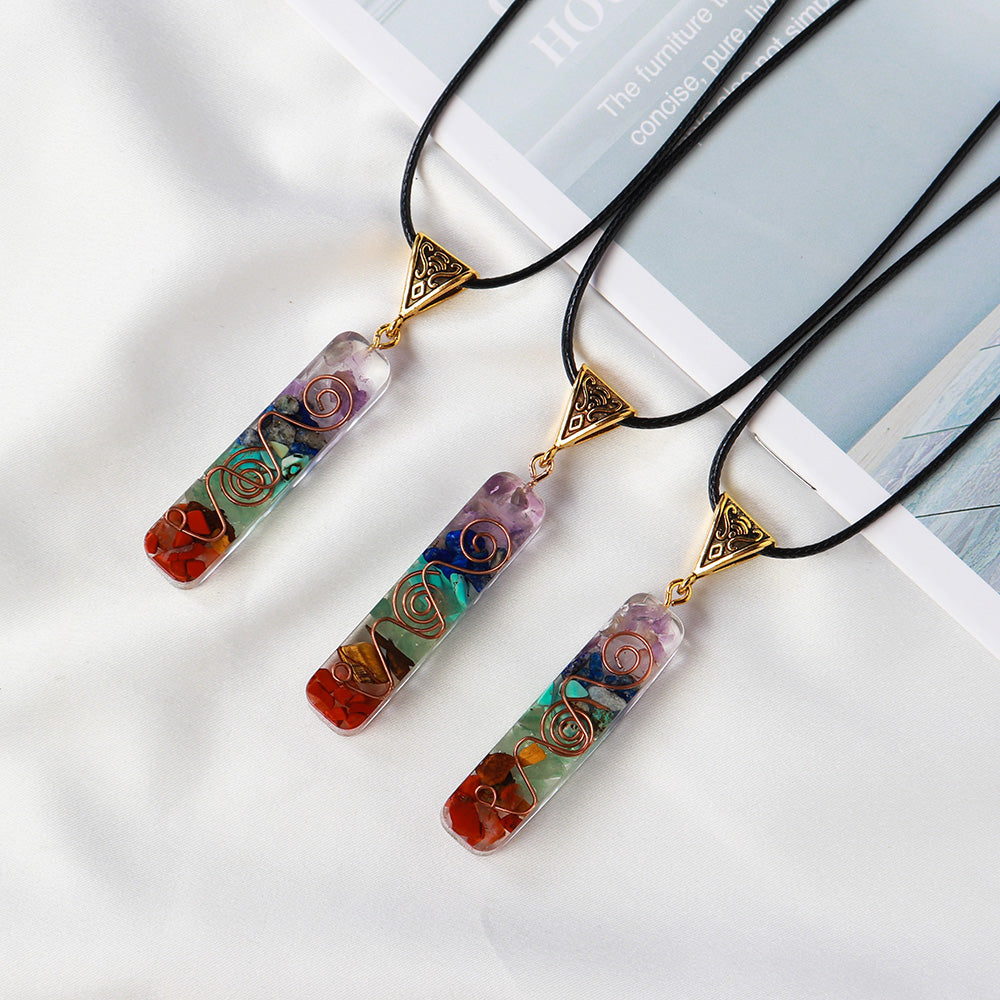 Collar de energía orgónica: cristales de los 7 chakras