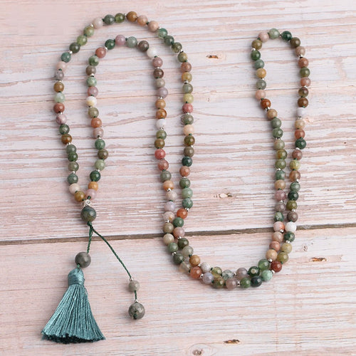 Indian Agate Mala - 4mm beads