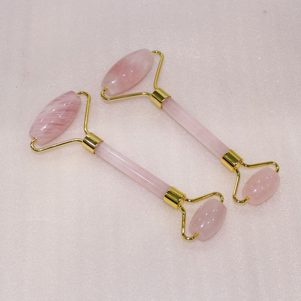 Juego de rodillo facial de cristal natural y gua sha: amatista, cuarzo rosa, aventurina, jade verde