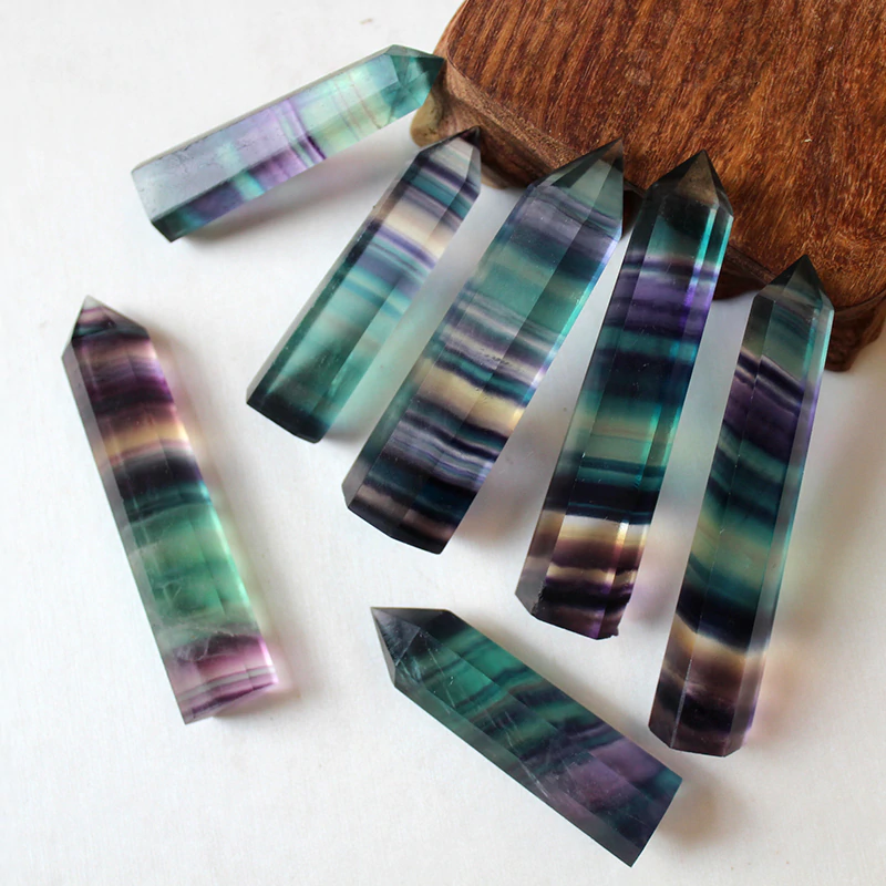 Puntas de fluorita arcoiris 