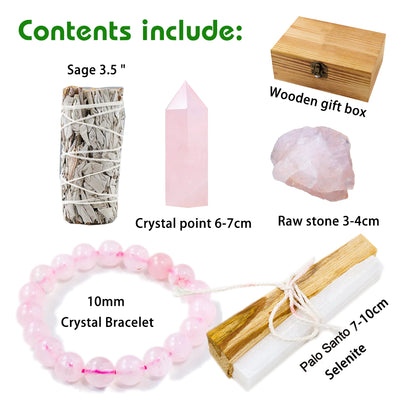 Only Good Vibes - Crystal Cleansing Gift Set with Sage, Selenite &amp; Palo Santo