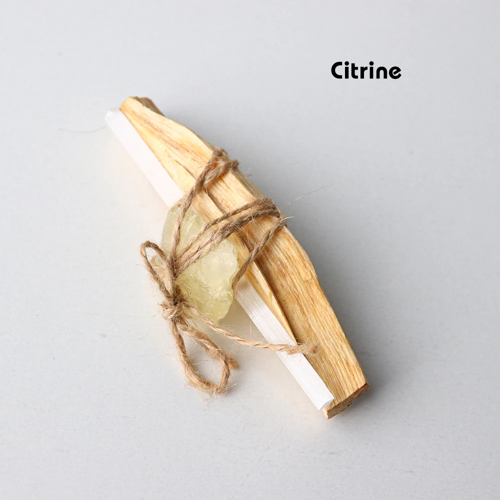 Mini paquete de limpieza con cristales: Palo Santo + Selenita
