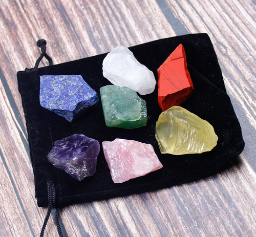 7 Chakras Raw Crystal Set