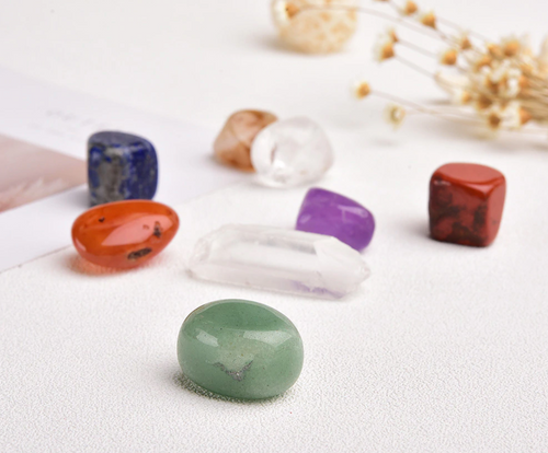 7 Chakras Tumbled Crystal Set - 7 crystals + 1 Extra Clear Quartz