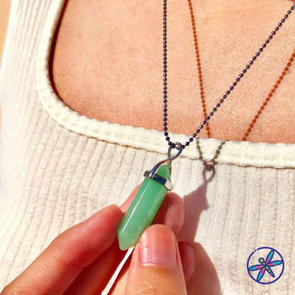 Aventurine Crystal Point Necklace