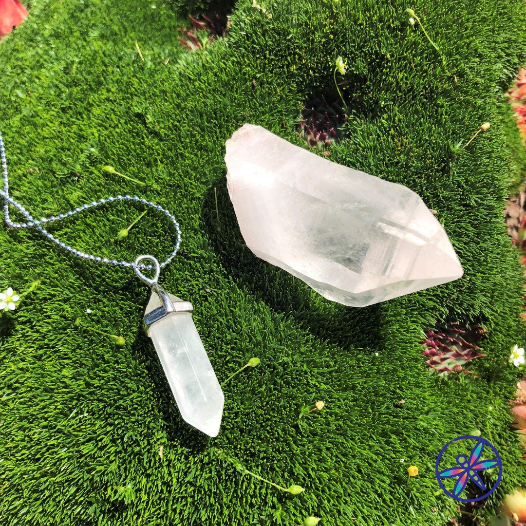 Clear Quartz Crystal Point Necklace