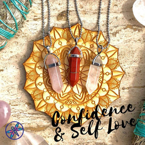 Confidence & Self Love - Crystal Necklace set - Red Jasper, Rose Quartz, Clear Quartz