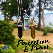 Protection & Power Crystal Necklace set - Onyx, Fluorite, Tiger Eye