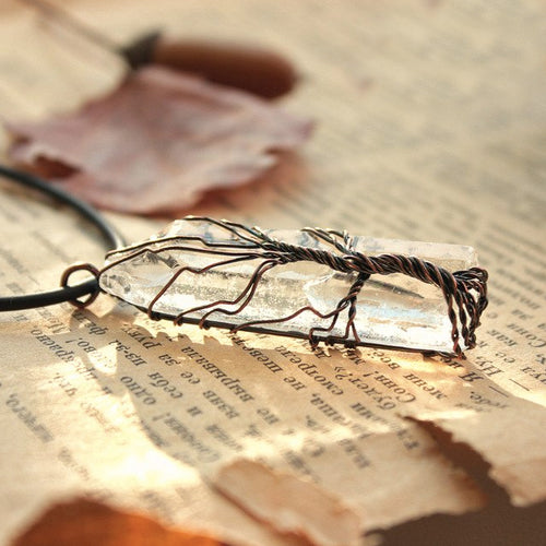 Wire Wrapped Clear Quartz Pendant