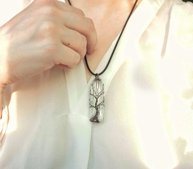Wire Wrapped Clear Quartz Pendant