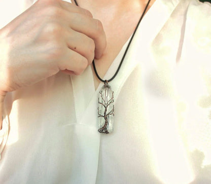 Wire Wrapped Clear Quartz Pendant